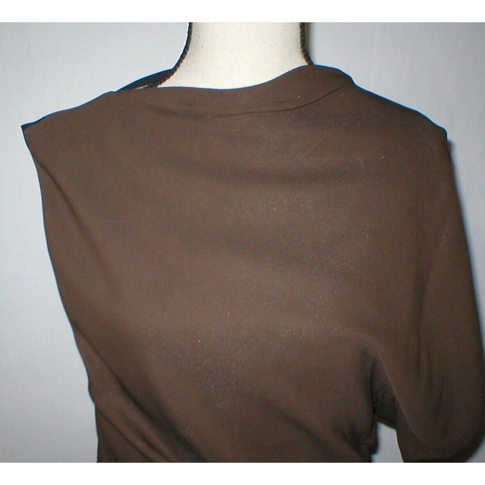 New Womens 4 6 NWT Balenciaga Paris Dress Designer 40 Italy Black Brown Silk Wor - Picture 3 of 12